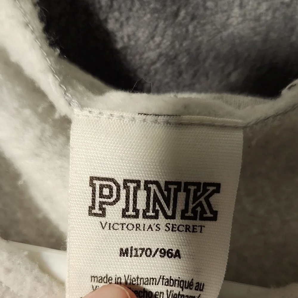 Victoria Secret Pink Grey Sweat Suit ( top And Bottoms) With Pastel Color "PINK" - Picture 4 of 11